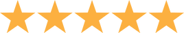 Graphic of five gold stars, signifying a high customer rating